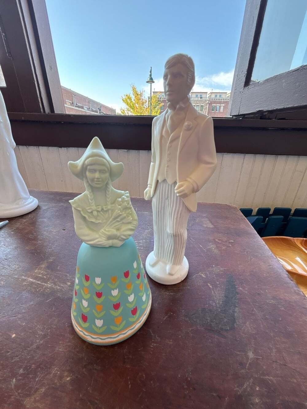 Set of 2 Vintage Avon Cologne Belles of the World Dutch Maid and Proud Groom.